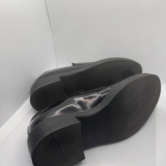 PRADA LEATHER TRIANGLE LOGO LOAFERS BLACK- SIZE 36 - Picture 6 of 6